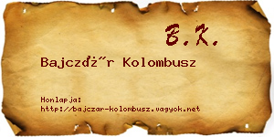 Bajczár Kolombusz névjegykártya